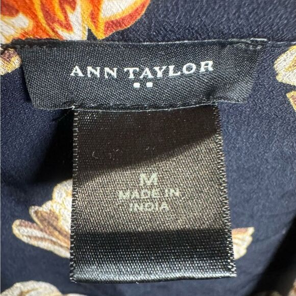 Ann Taylor navy and rust floral print shift dress size medium - Picture 4 of 7